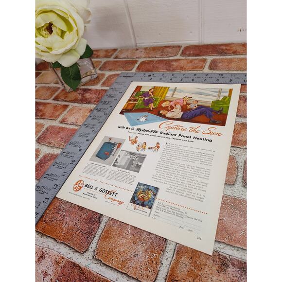 1950 Happy Family in Living Room‎ "Capture the Sun" Radiant Heating Vtg Print Ad - Picture 5 of 6